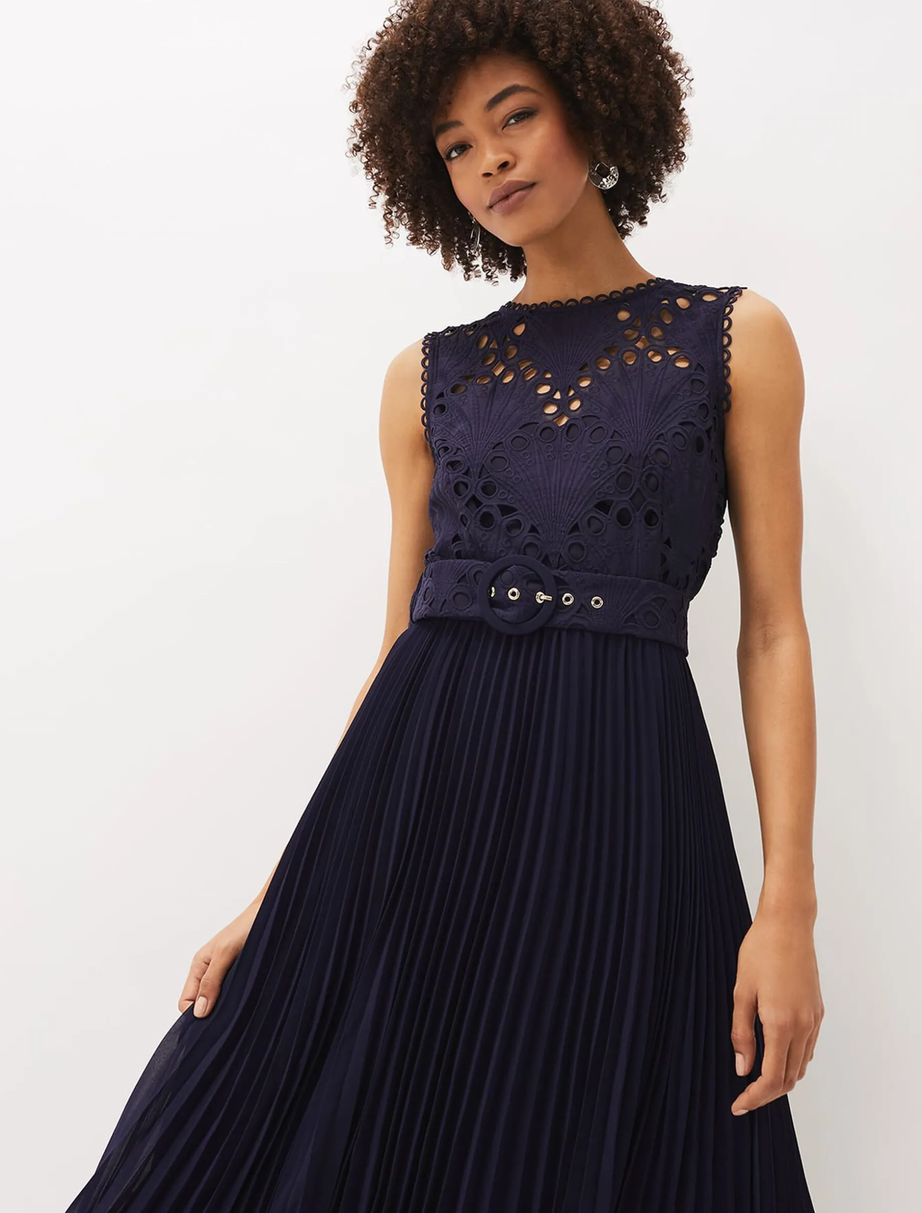 Amora Lace Bodice Pleated Dress