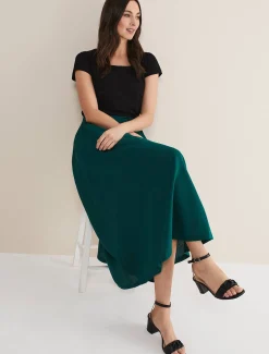 Amorette Linen Belted Maxi Skirt