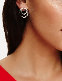 Amy Hammered Twist Stud Earrings