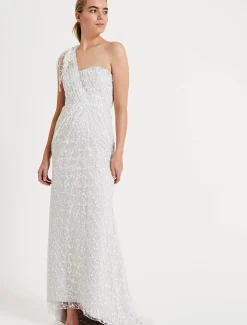 Anabel Lace One Shoulder Wedding Dress