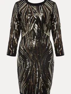 Anisa Open Back Sequin Knit Dress