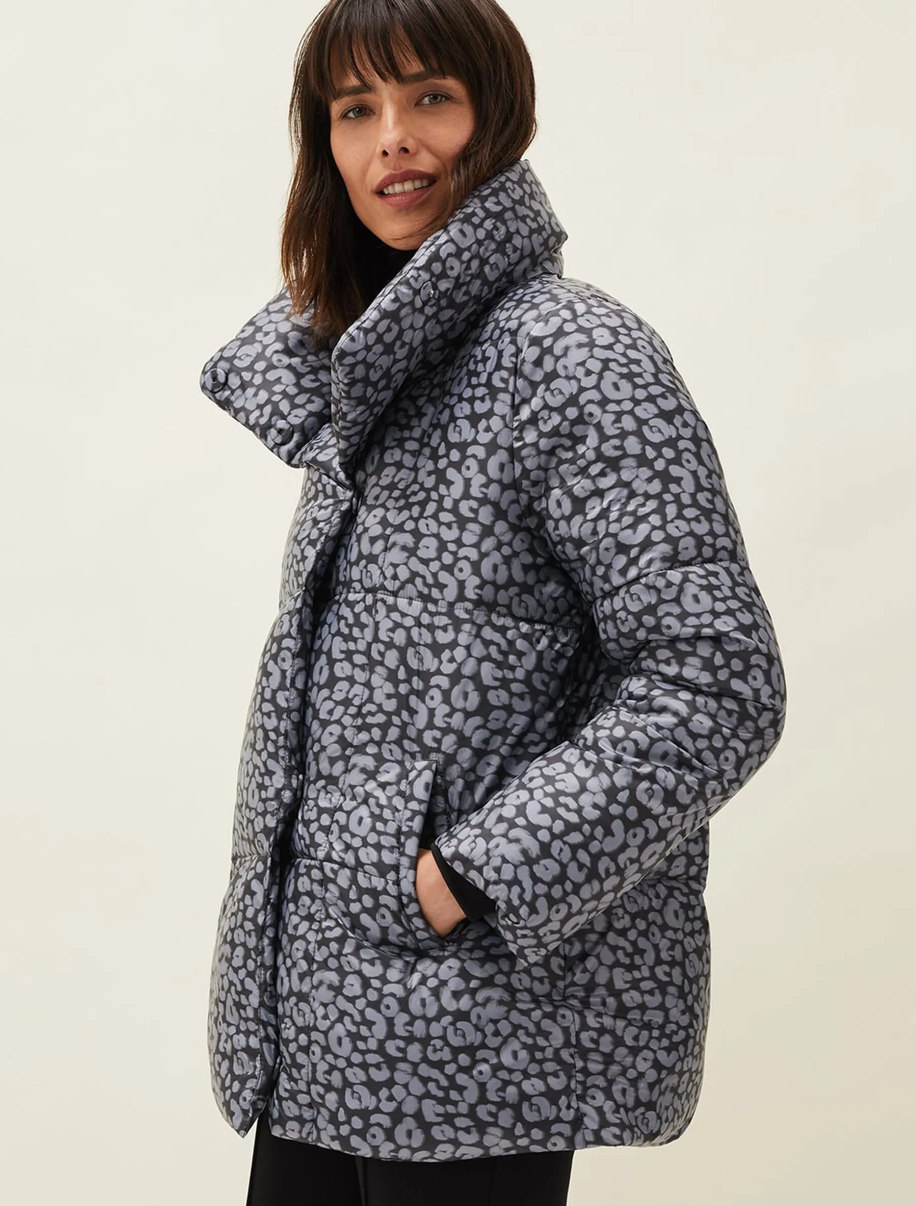 Anny Animal Print Puffer Coat