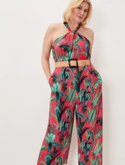Antonia Palm Print Jumpsuit