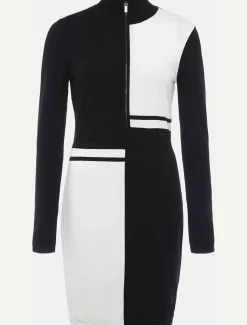 Arden Zip Detail Colourblock Knit Tunic