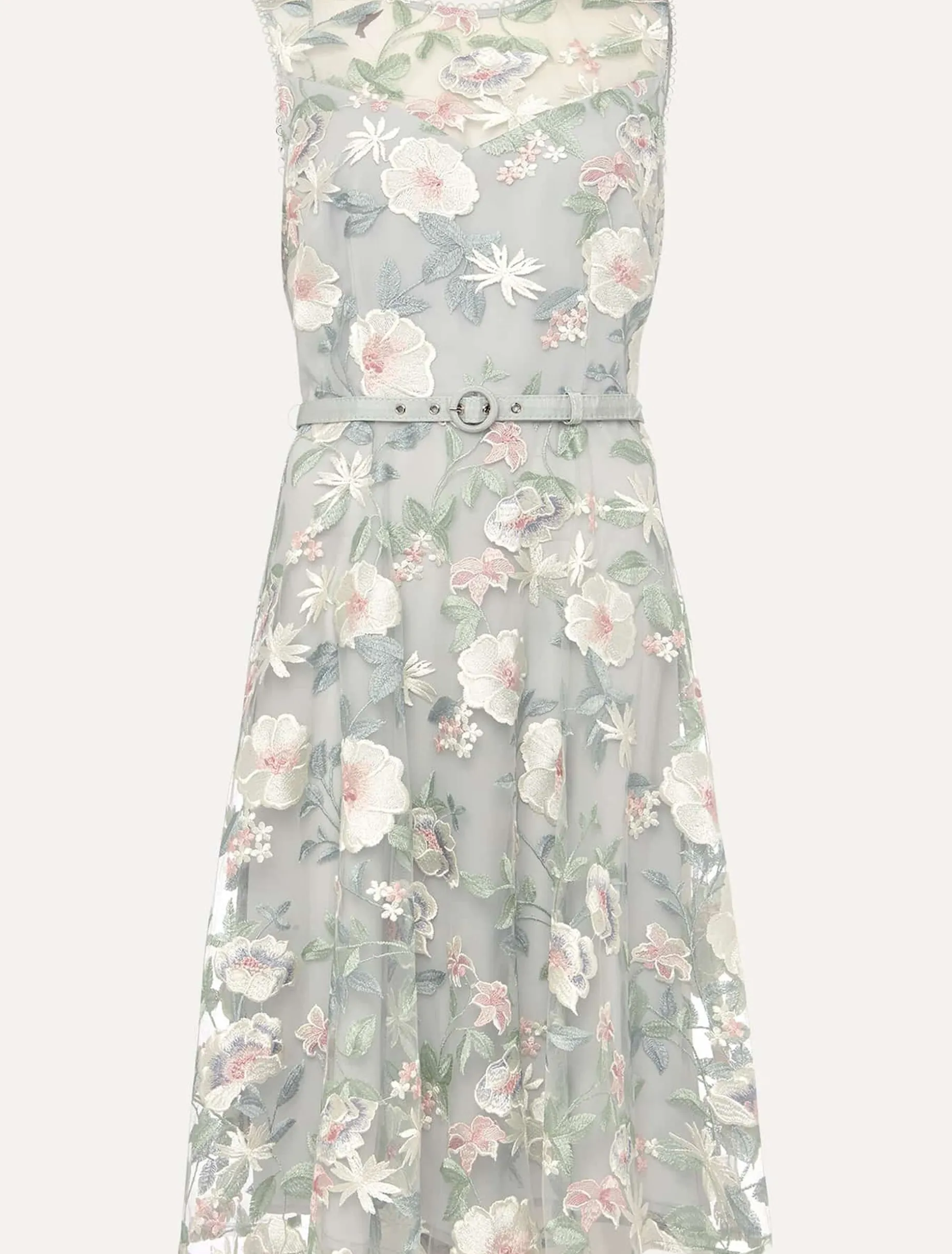 Aria Embroidered Fit And Flare Dress