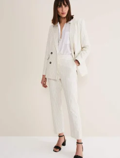 Ariella Pinstripe Straight Leg Trousers