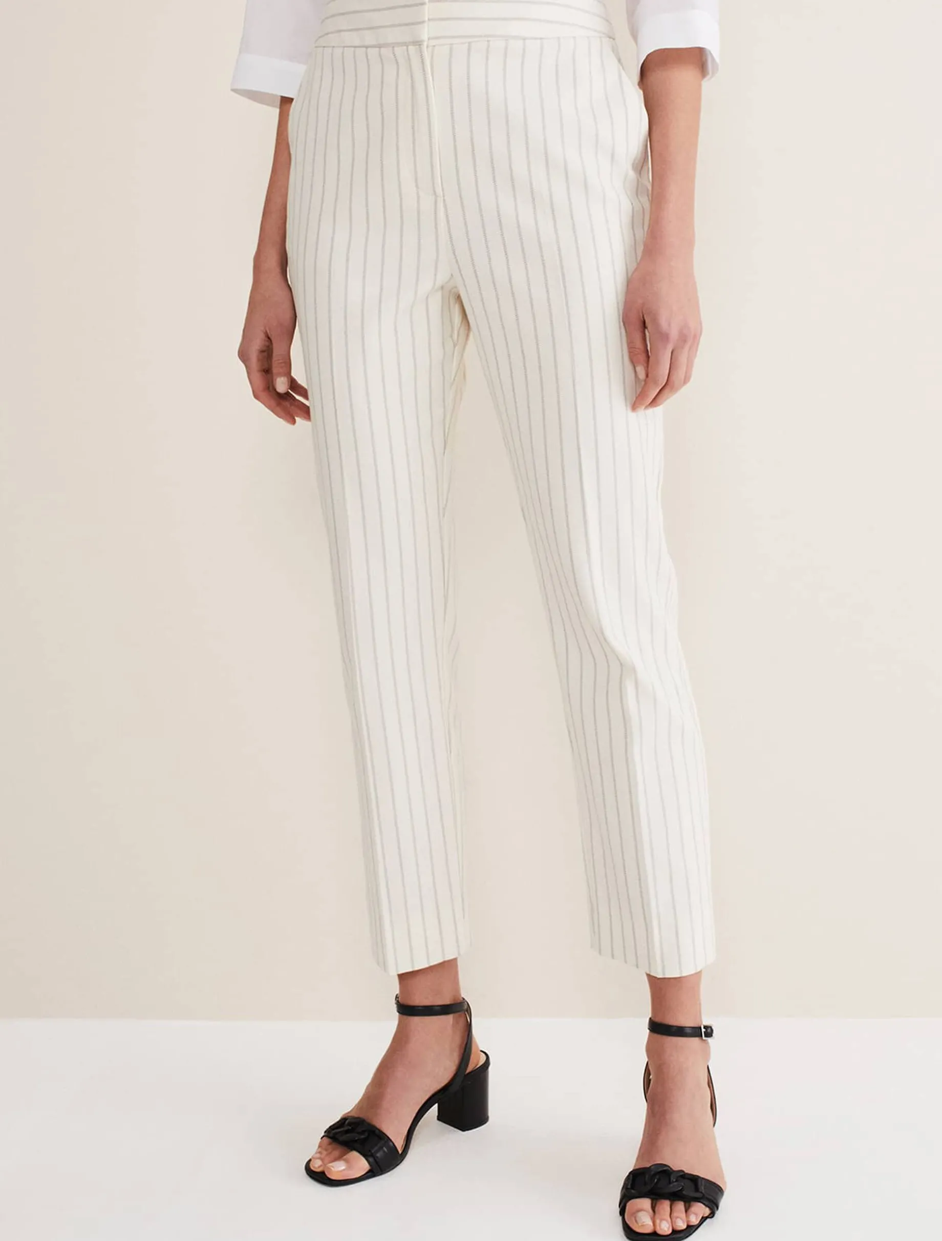 Ariella Pinstripe Straight Leg Trousers
