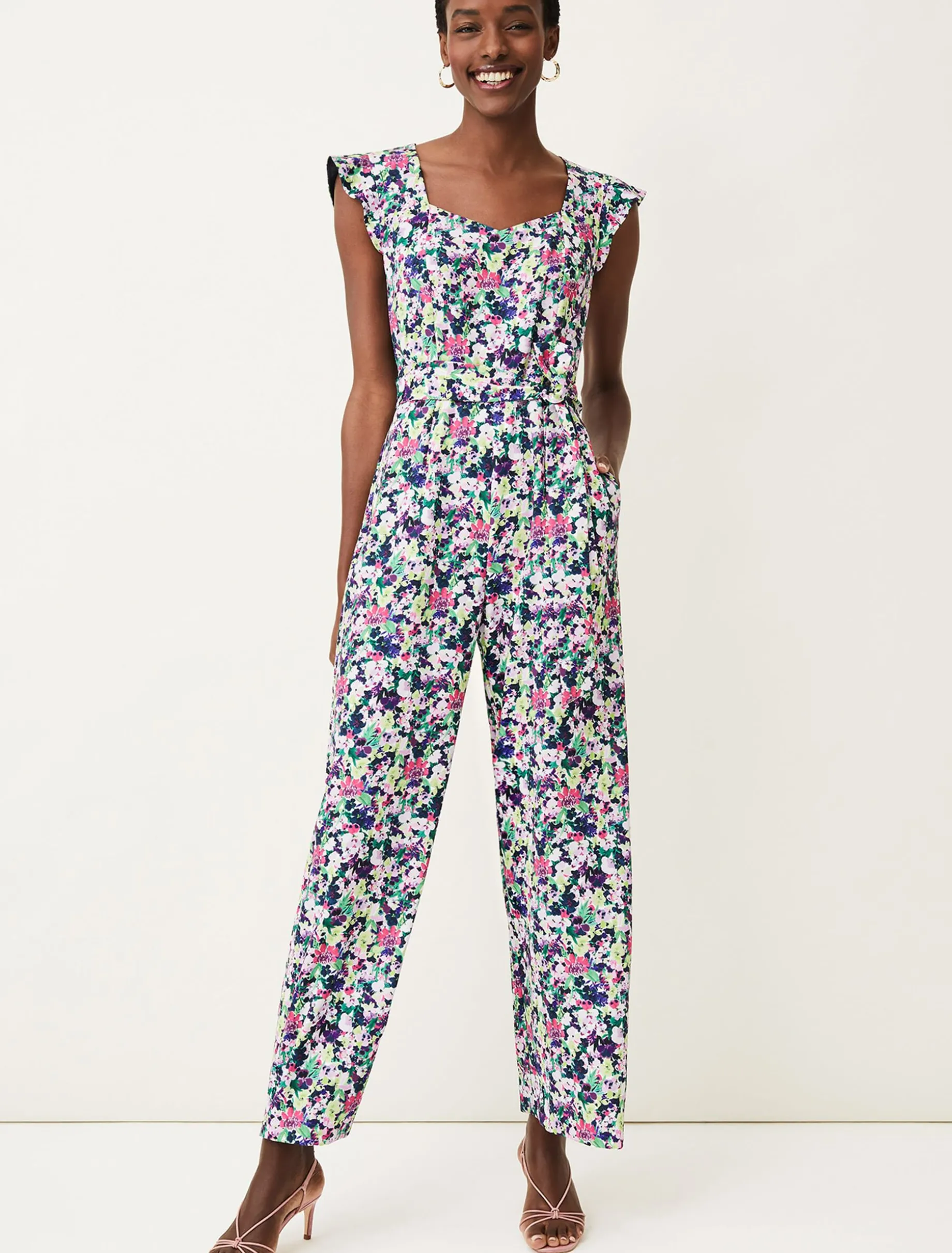 Arya Floral Frill Jumpsuit