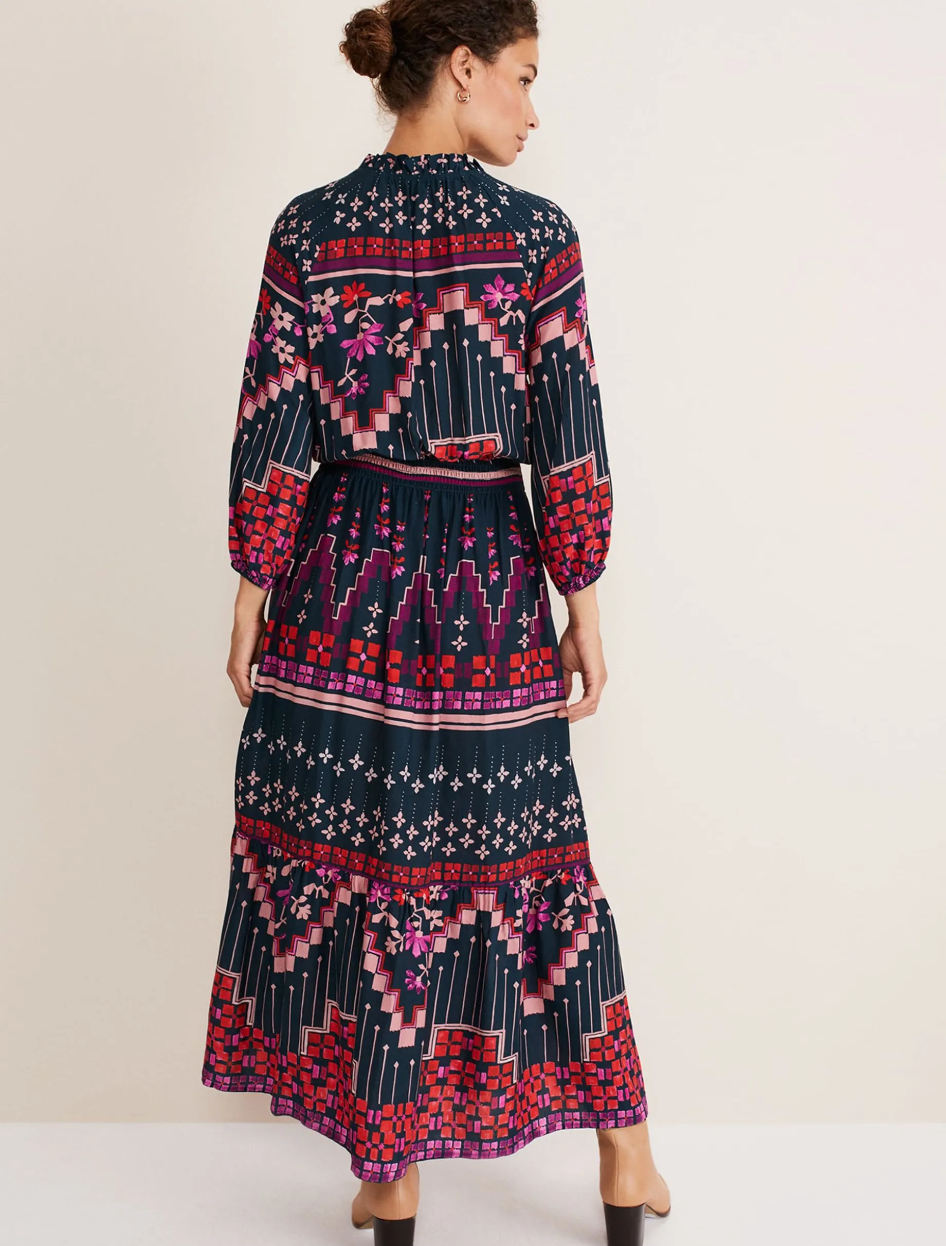 Asa Tile Print Midaxi Dress