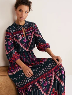 Asa Tile Print Midaxi Dress