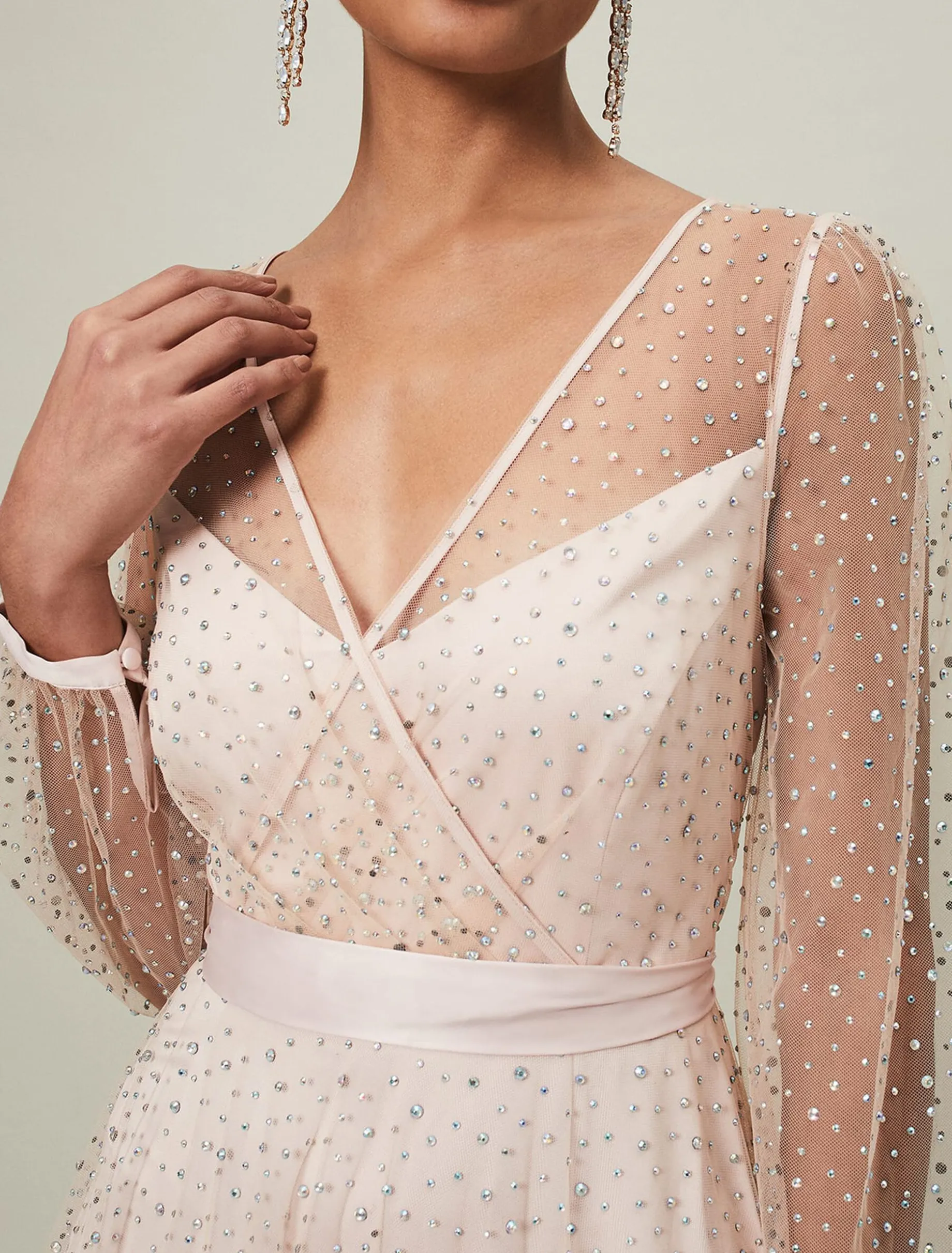 Ashley Embellished Sheer Maxi Dress