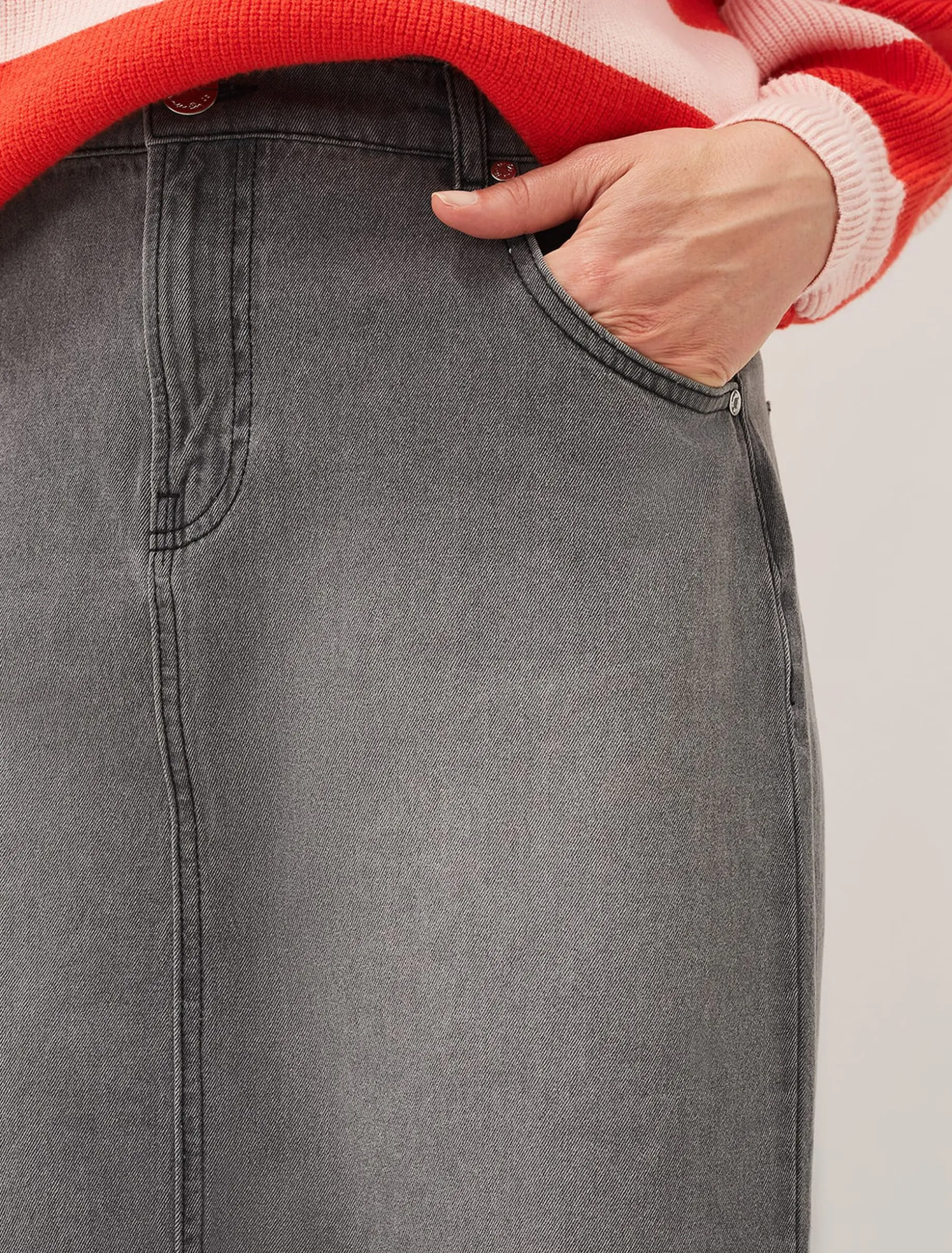 Aubrey Denim Midi Skirt