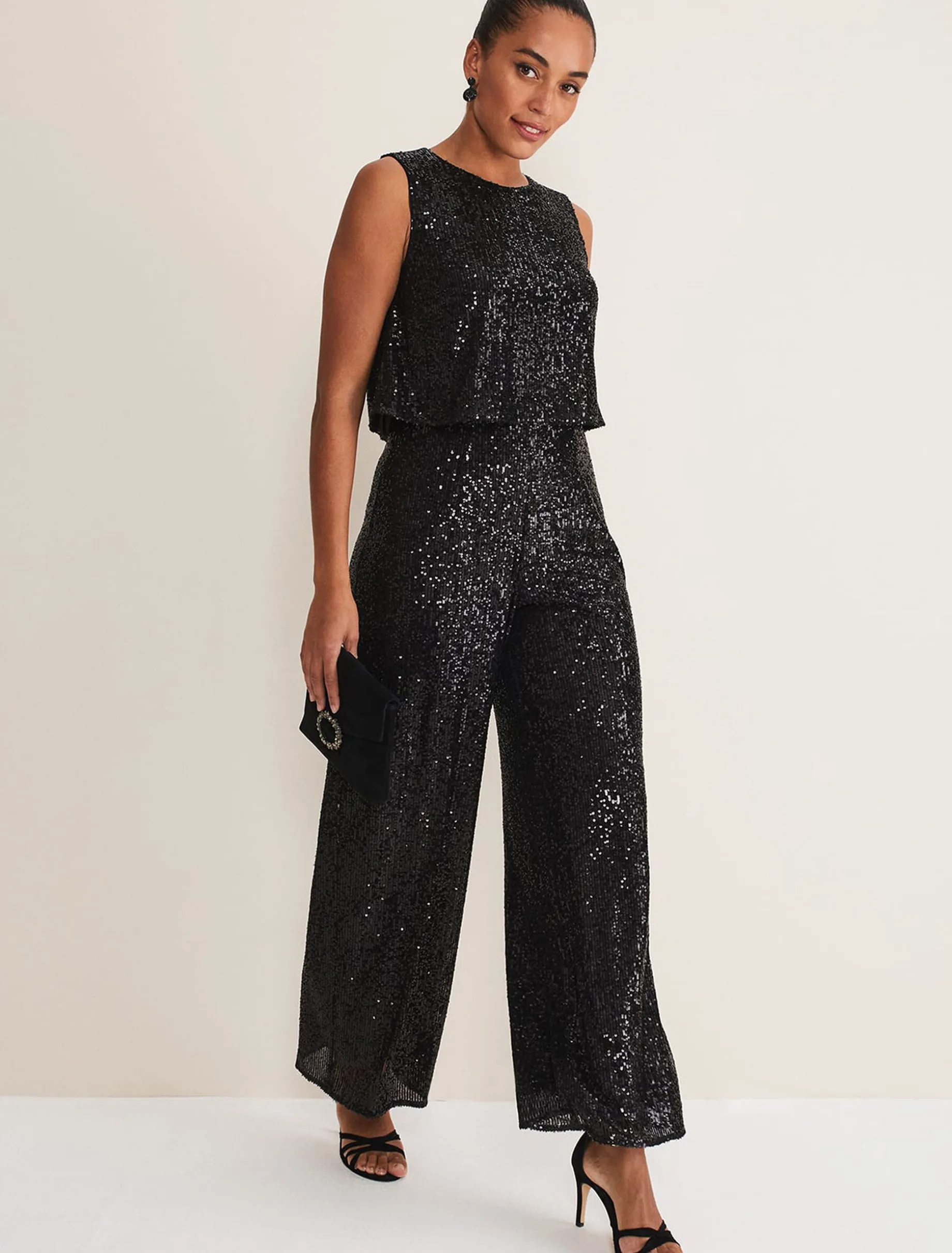 Aubrey Sequin Wide Leg Jumpsuit