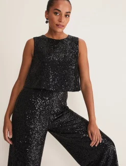 Aubrey Sequin Wide Leg Jumpsuit
