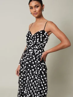 Avianna Polka Dot Tulle Maxi Dress