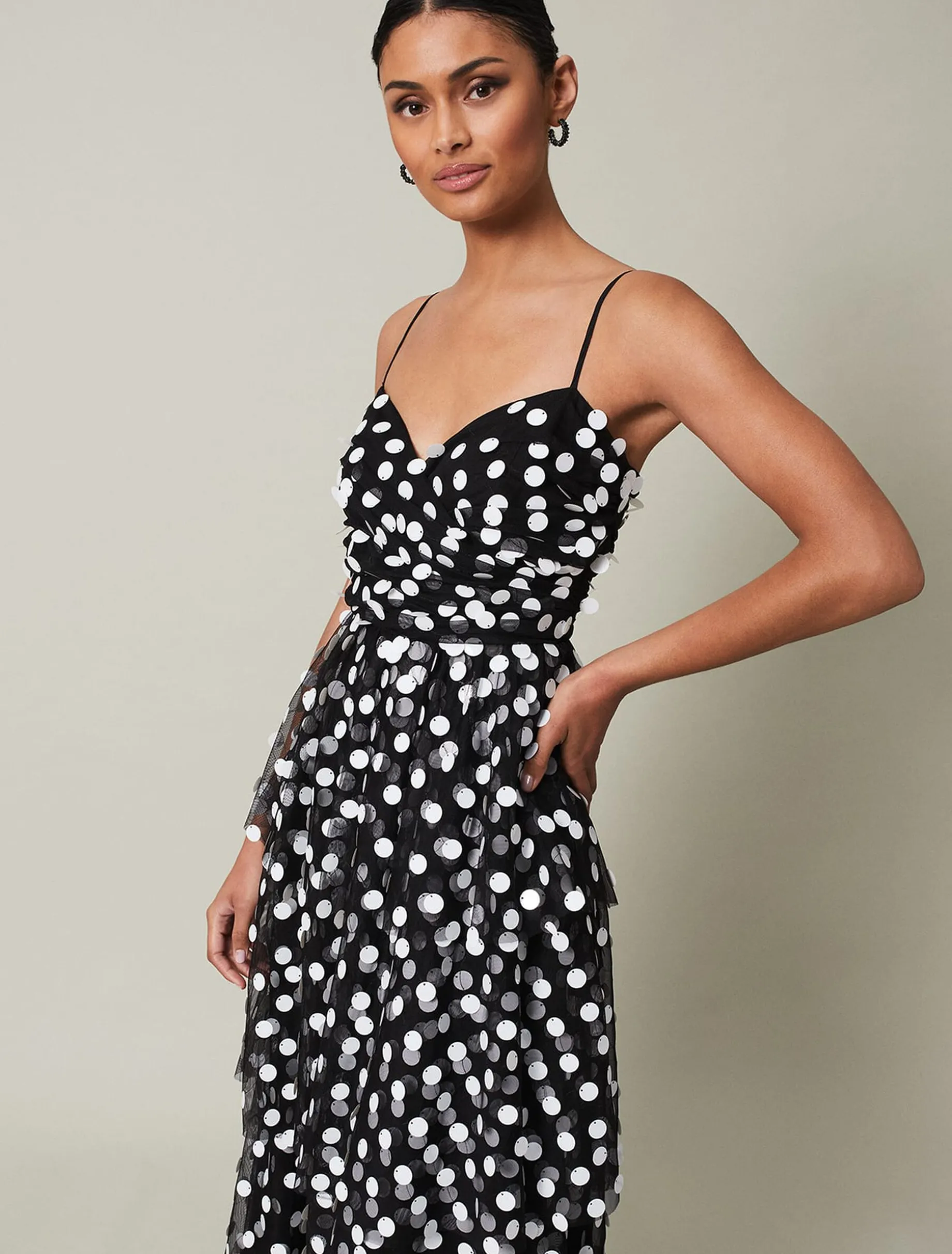 Avianna Polka Dot Tulle Maxi Dress