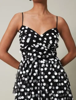 Avianna Polka Dot Tulle Maxi Dress