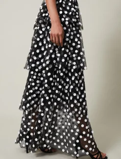 Avianna Polka Dot Tulle Maxi Dress