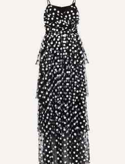 Avianna Polka Dot Tulle Maxi Dress