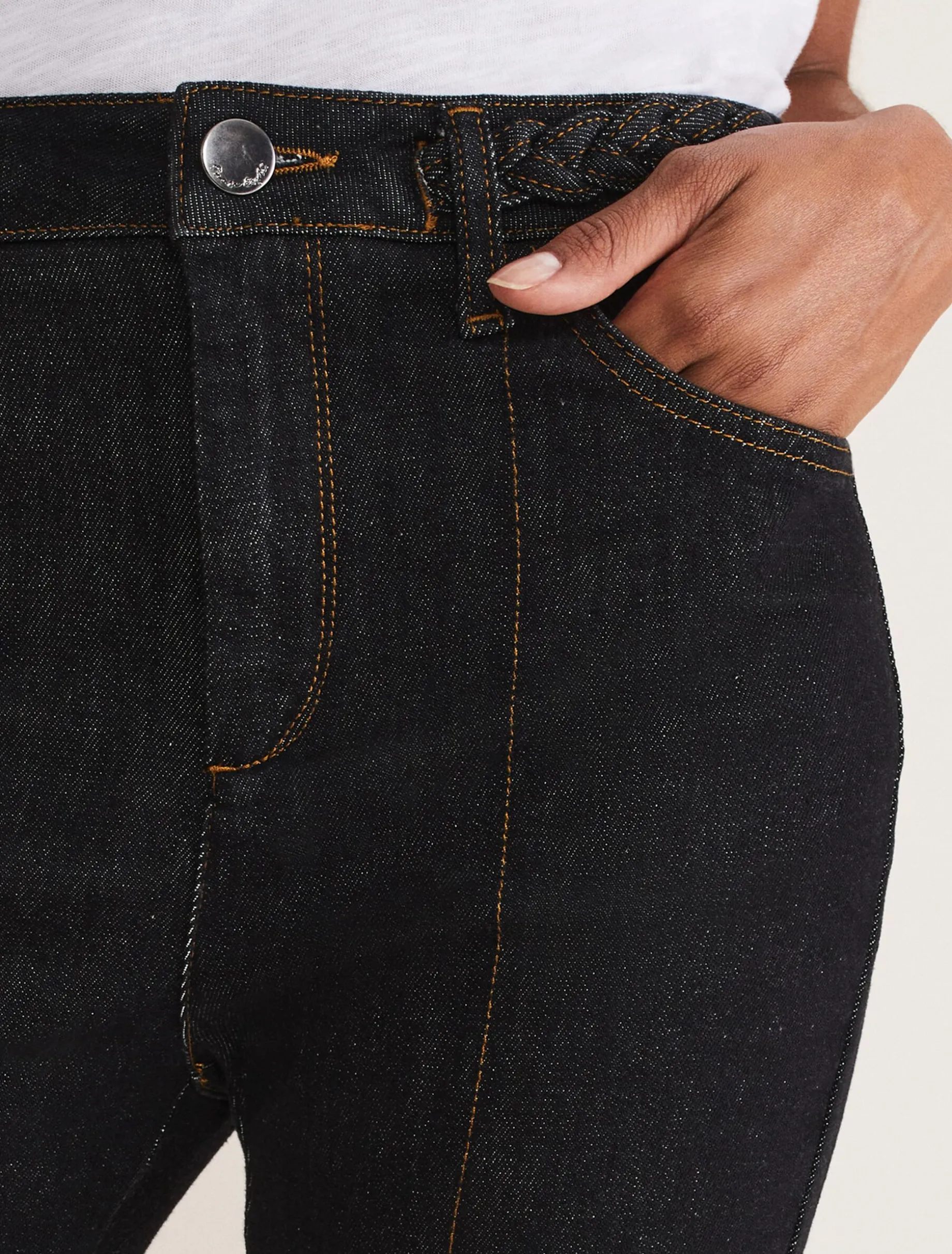Ayca Topstitch Bootcut Jeans