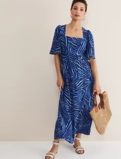 Ayesha Zebra Print Midi Dress