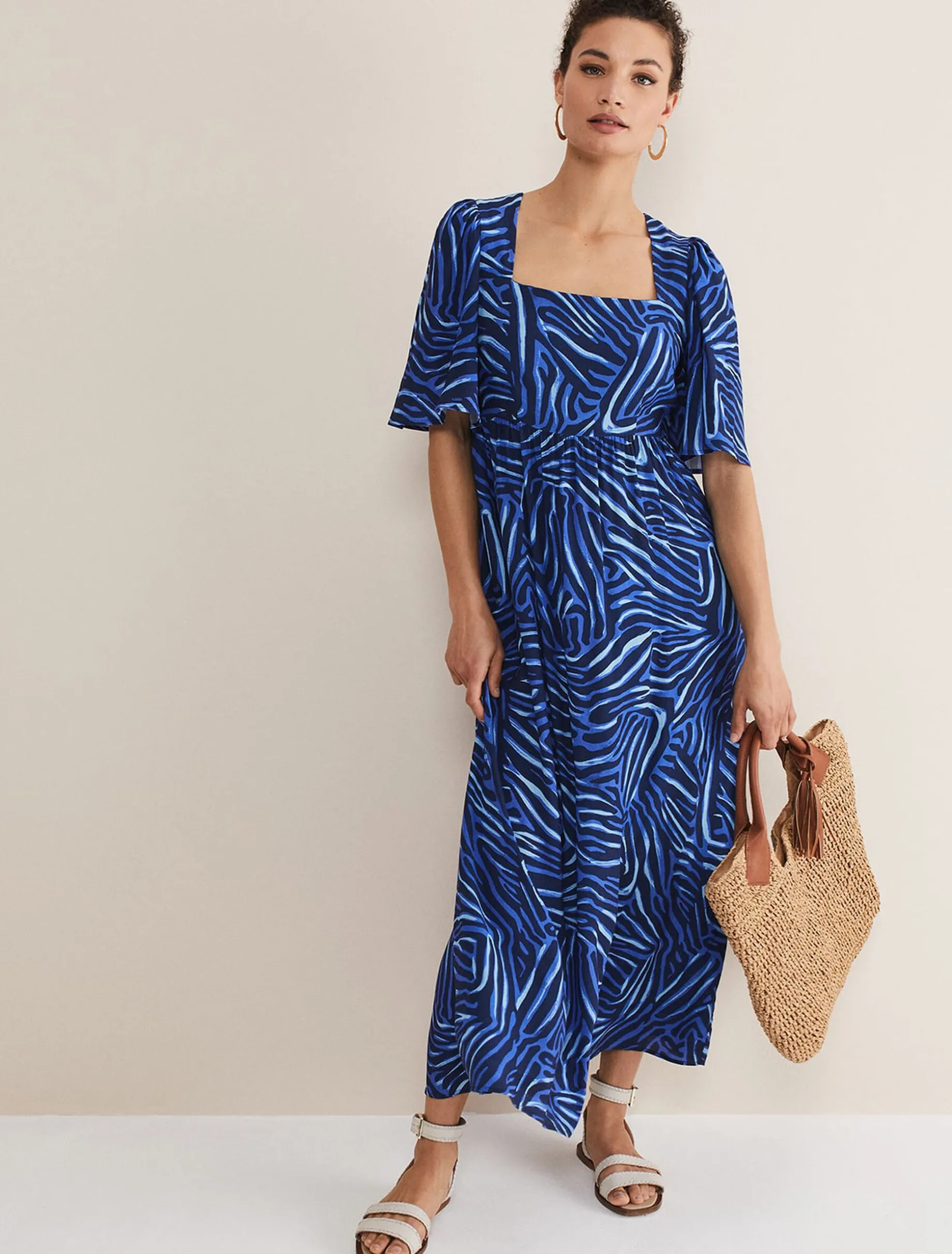Ayesha Zebra Print Midi Dress