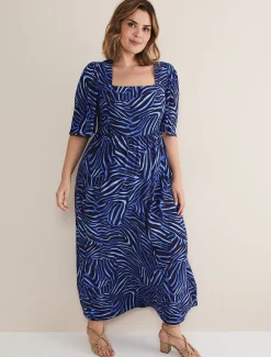 Ayesha Zebra Print Midi Dress