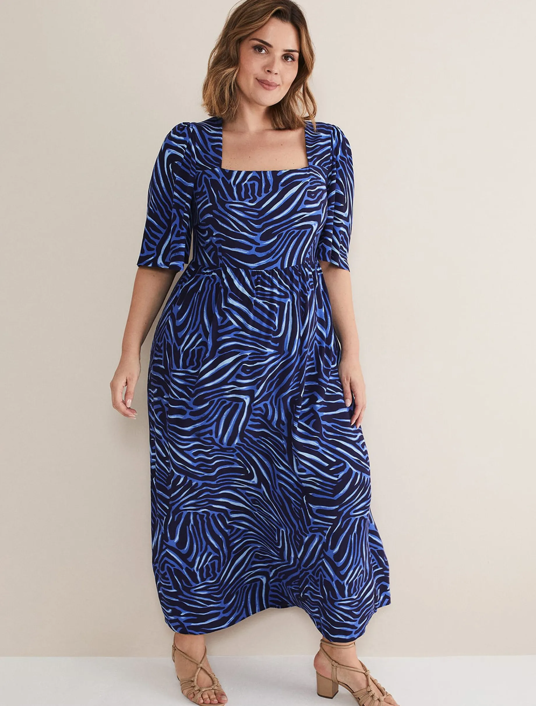 Ayesha Zebra Print Midi Dress