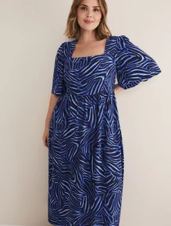 Ayesha Zebra Print Midi Dress