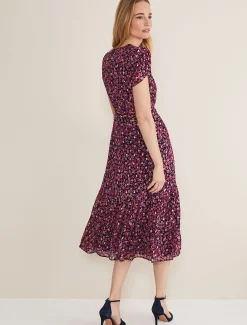 Azalea Ditsy Short Sleeve Midi Dress