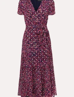 Azalea Ditsy Short Sleeve Midi Dress