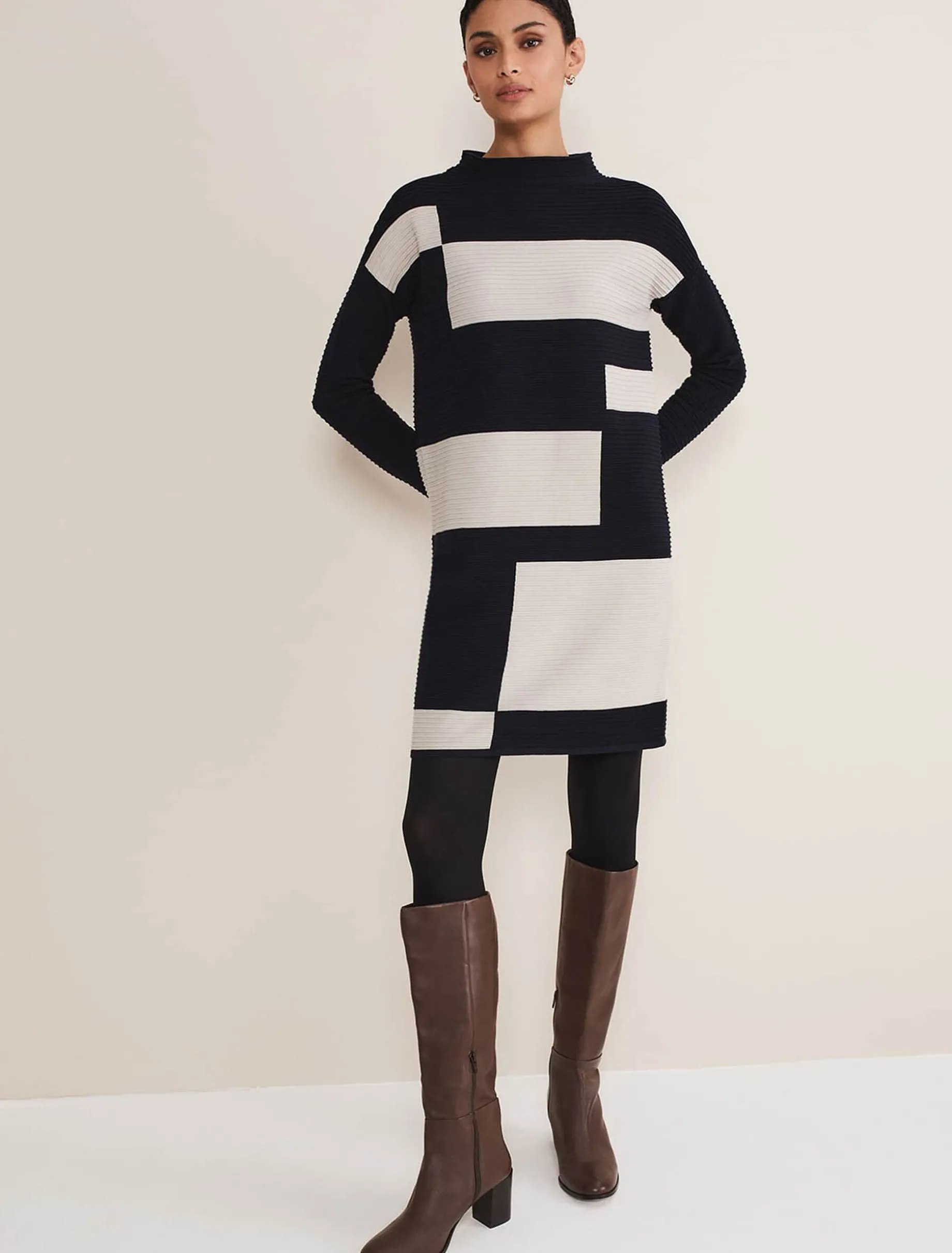 Azera Colour Block Knit Dress