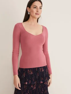Azura Sweetheart Neck Knit Top