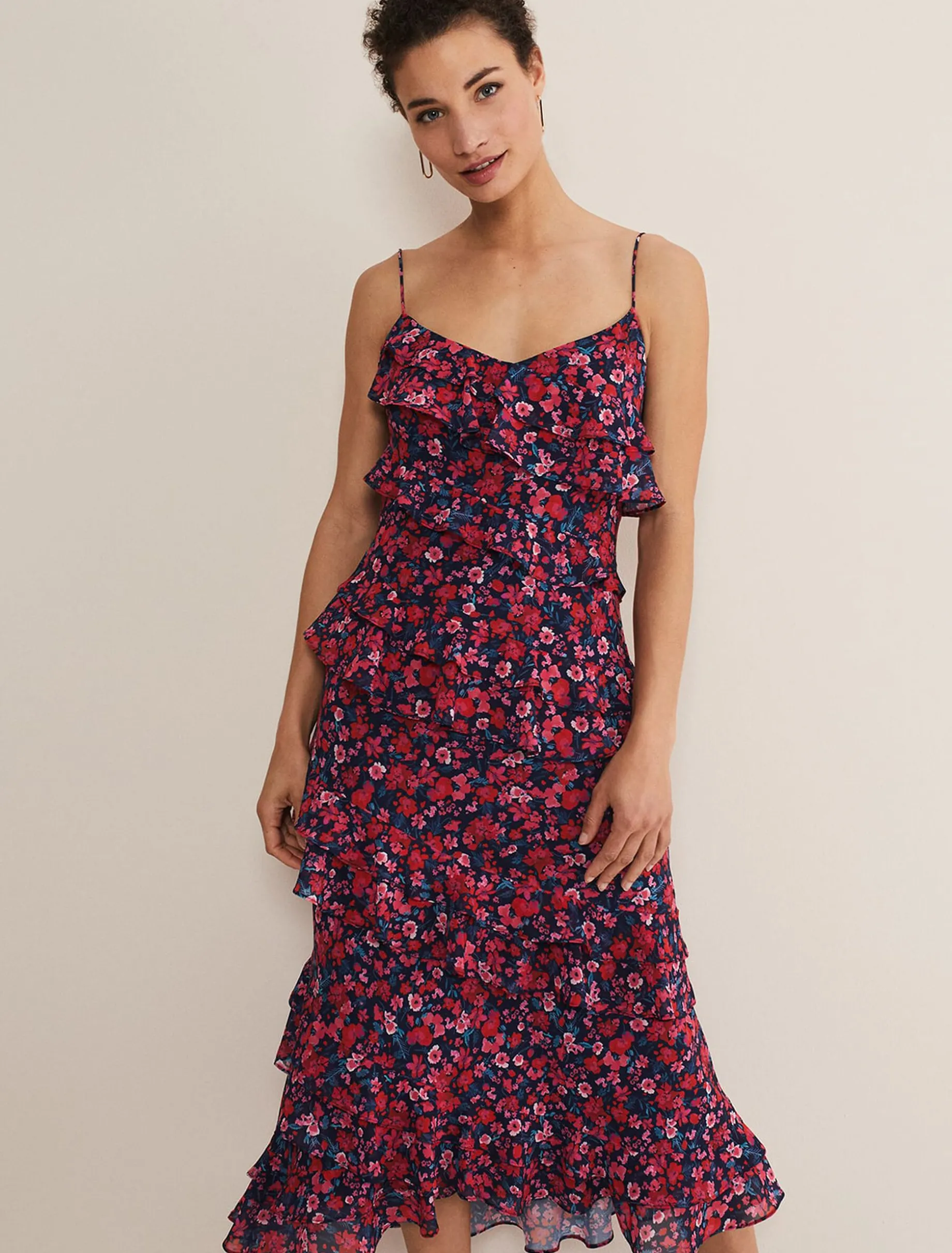 Ballie Strappy Asymmetric Frill Dress