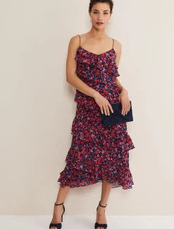 Ballie Strappy Asymmetric Frill Dress