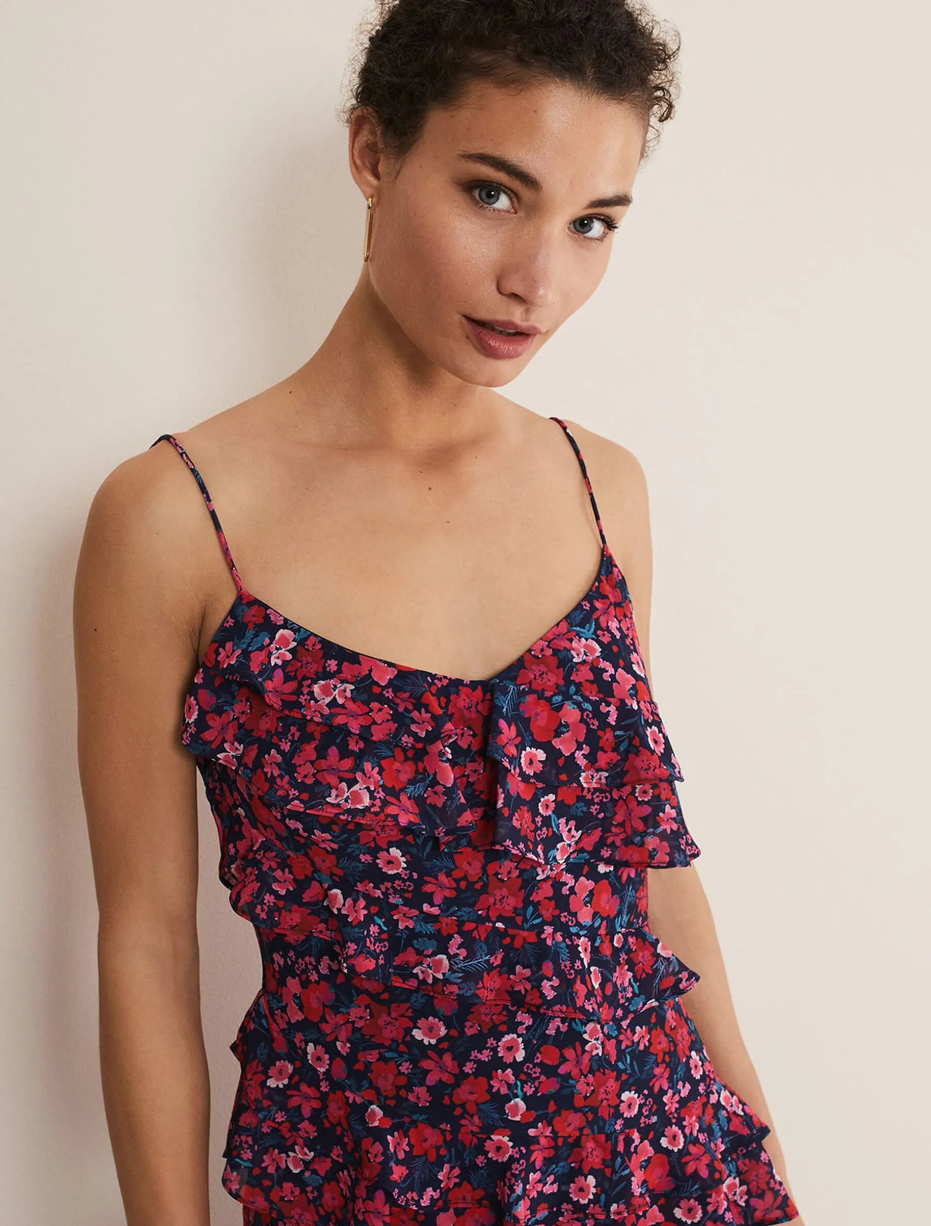 Ballie Strappy Asymmetric Frill Dress
