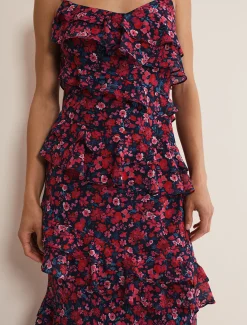 Ballie Strappy Asymmetric Frill Dress