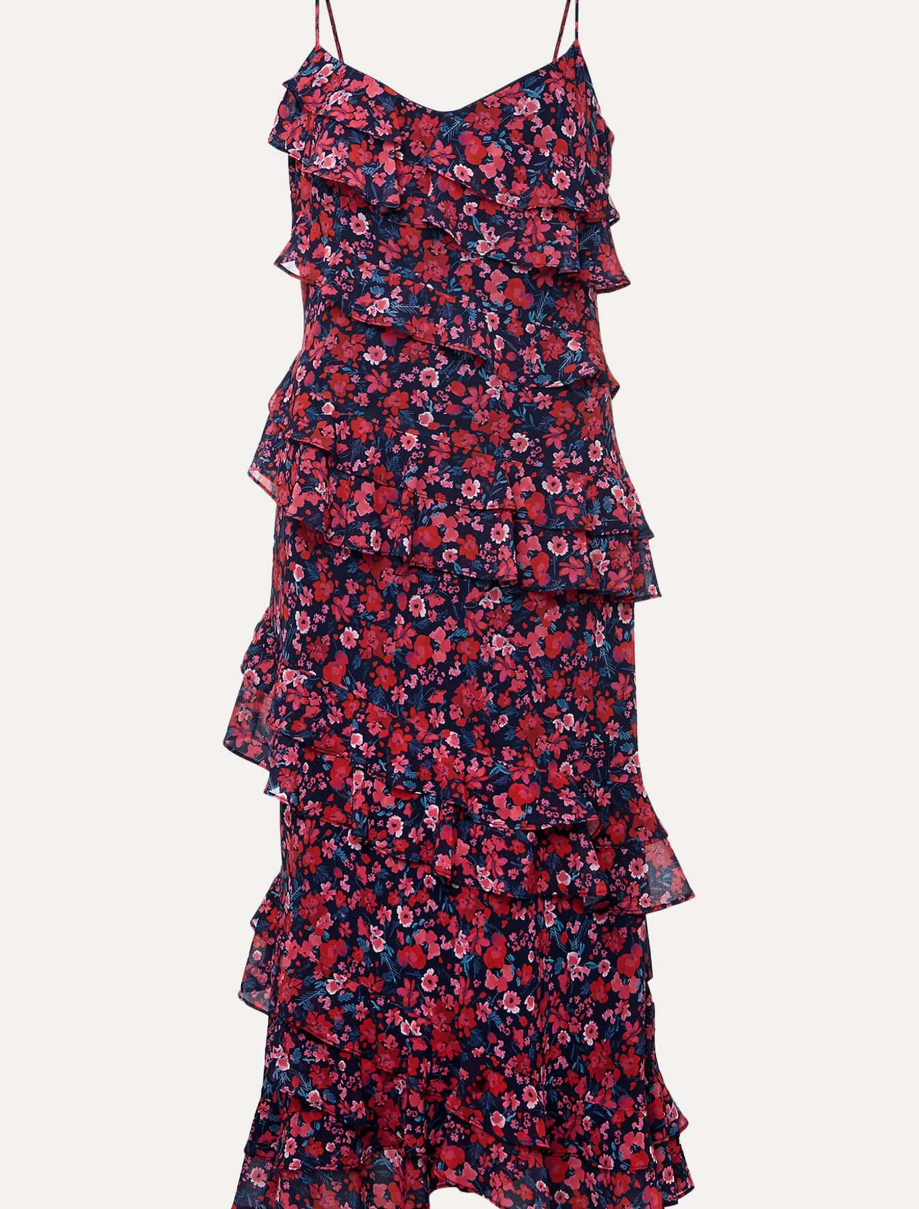 Ballie Strappy Asymmetric Frill Dress
