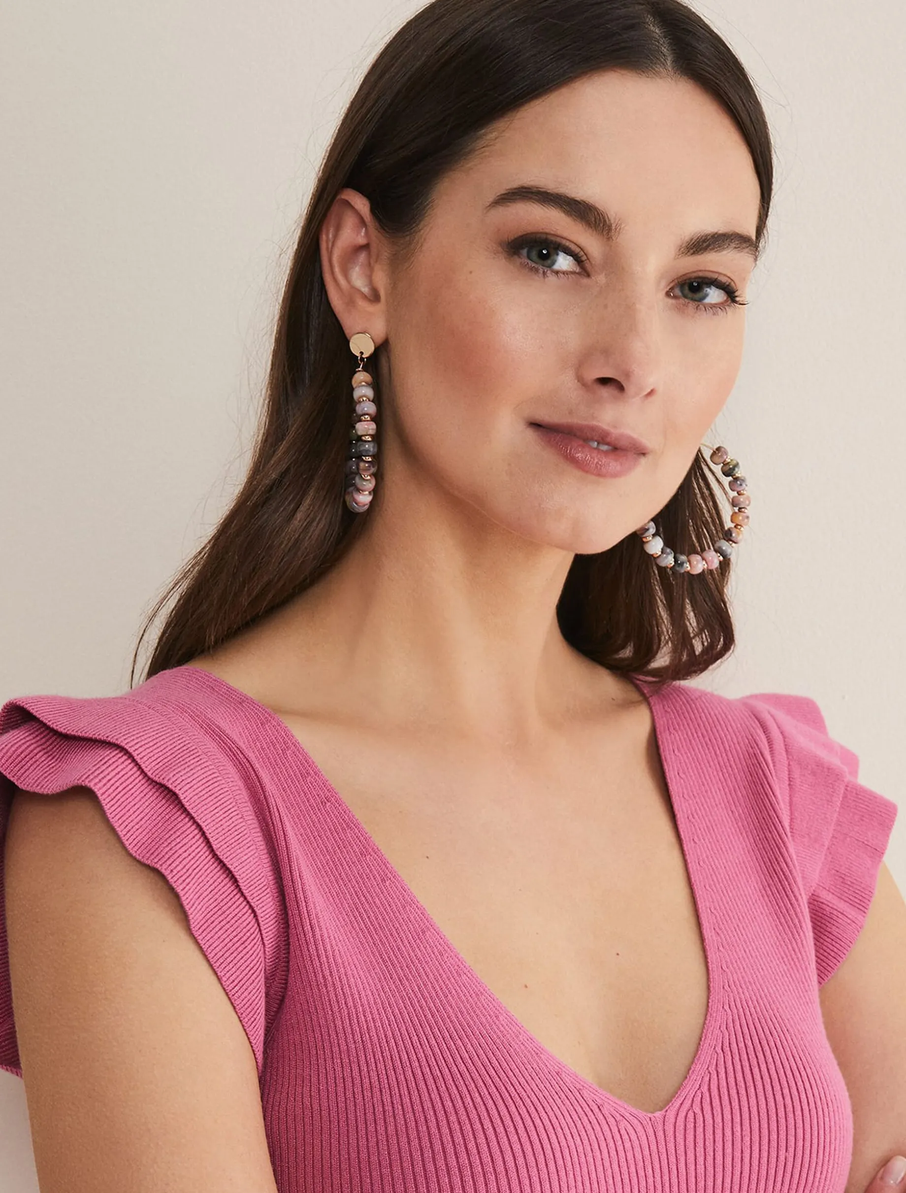 Beaded Hoop Earrings