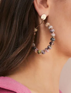 Beaded Hoop Earrings