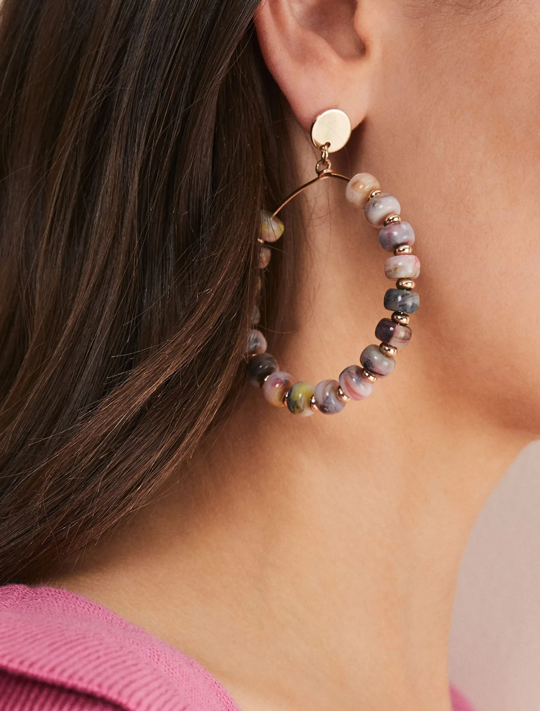 Beaded Hoop Earrings