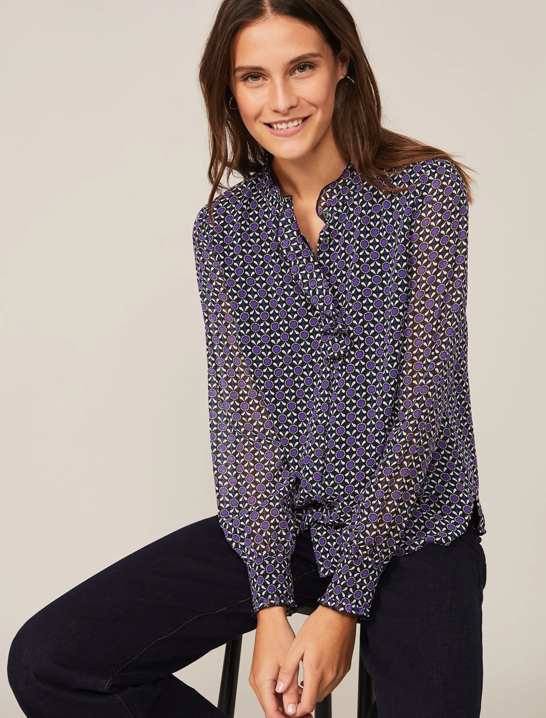 Beatrice Geo Print Blouse