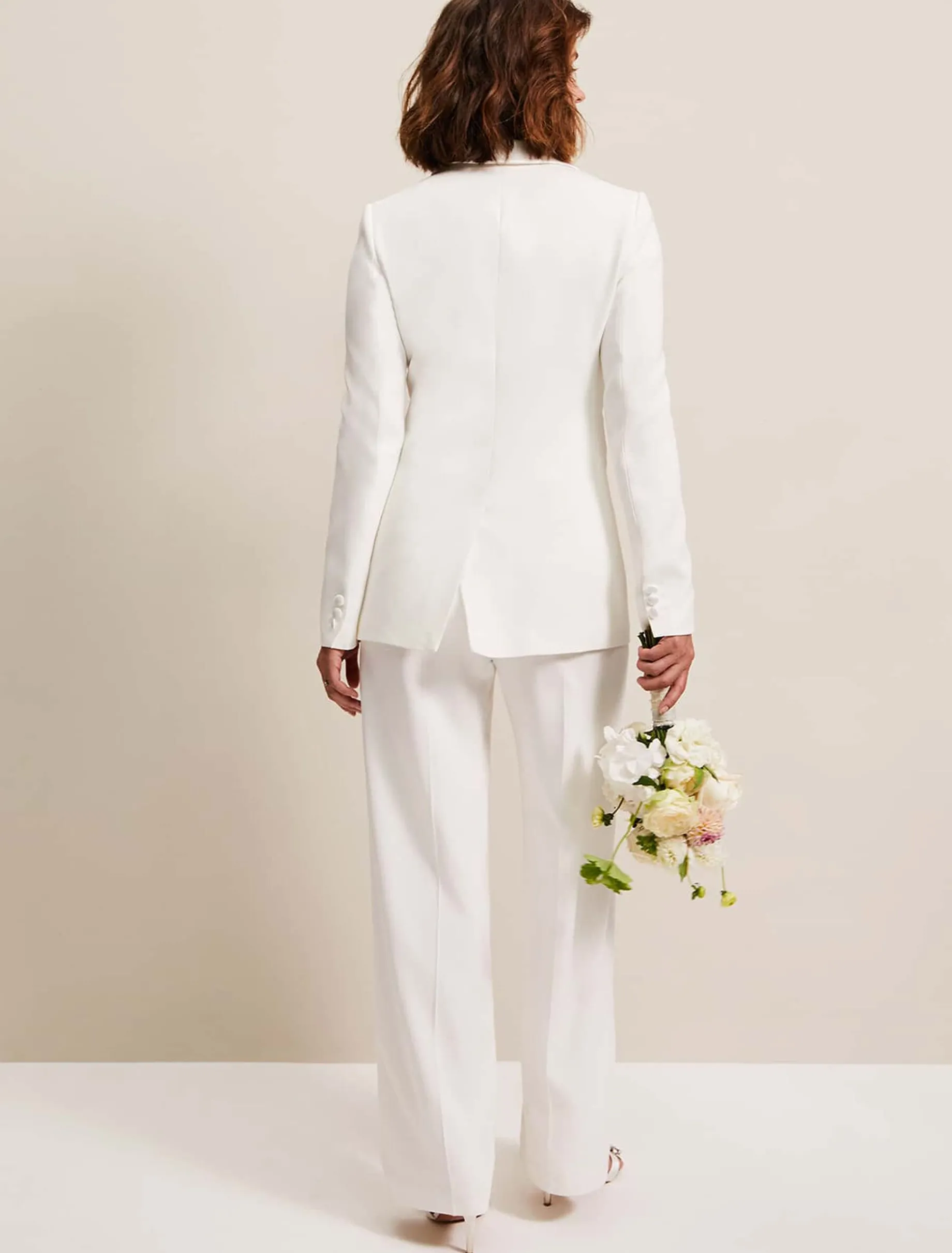 Beatriz White Satin Bridal Blazer