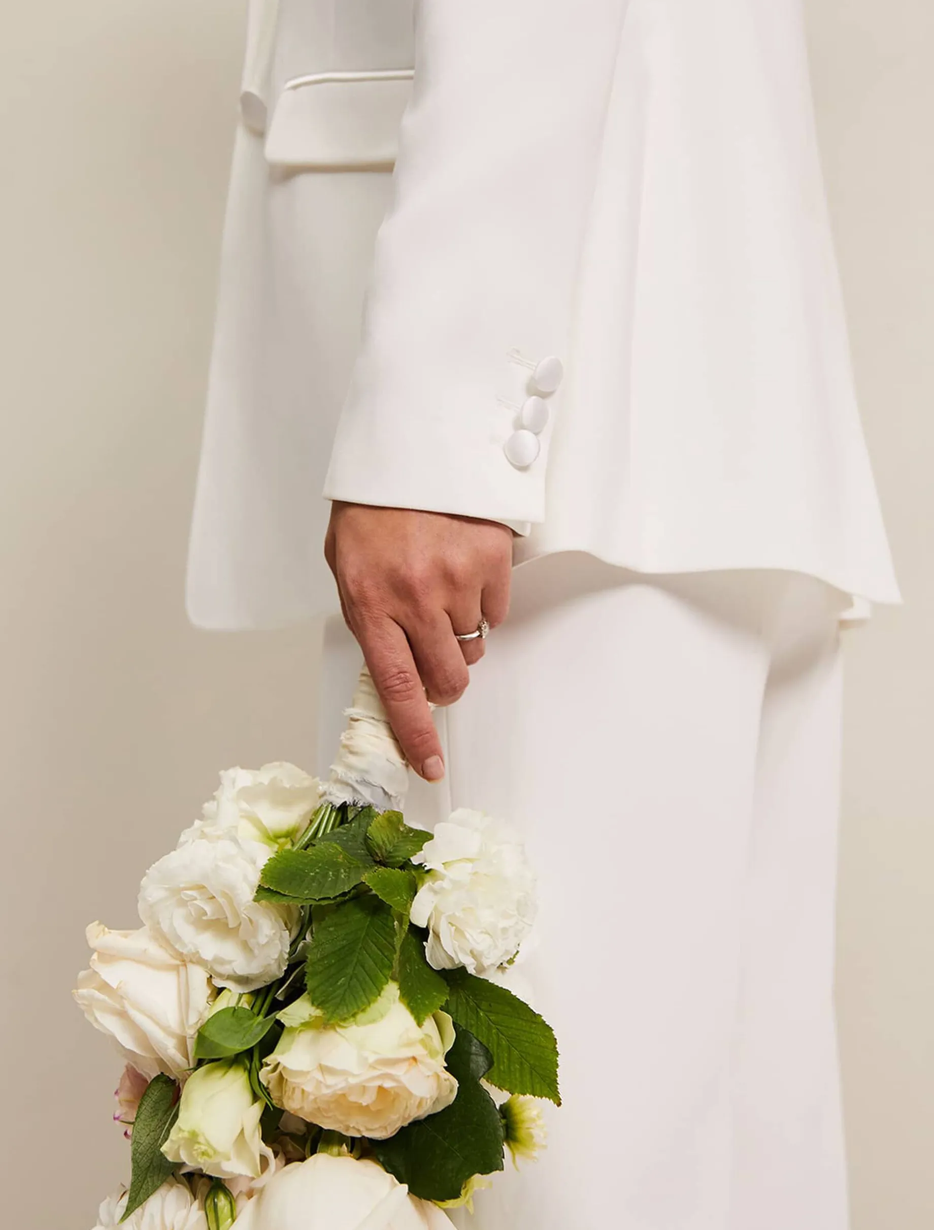 Beatriz White Satin Bridal Blazer