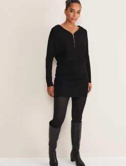 Becca Zip Neck Detail Dress
