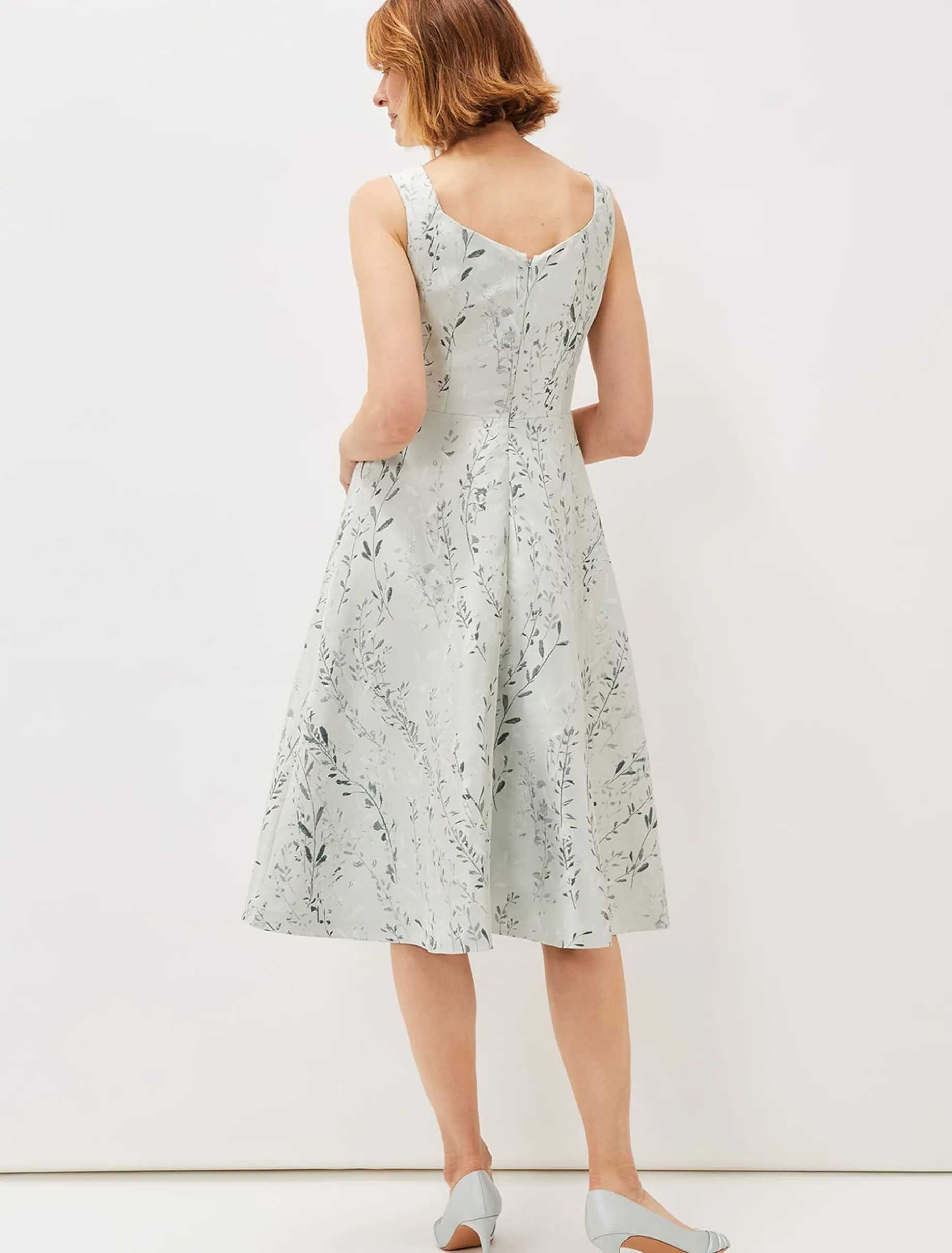 Becka Floral Jacquard Fit And Flare Dress