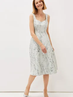 Becka Floral Jacquard Fit And Flare Dress