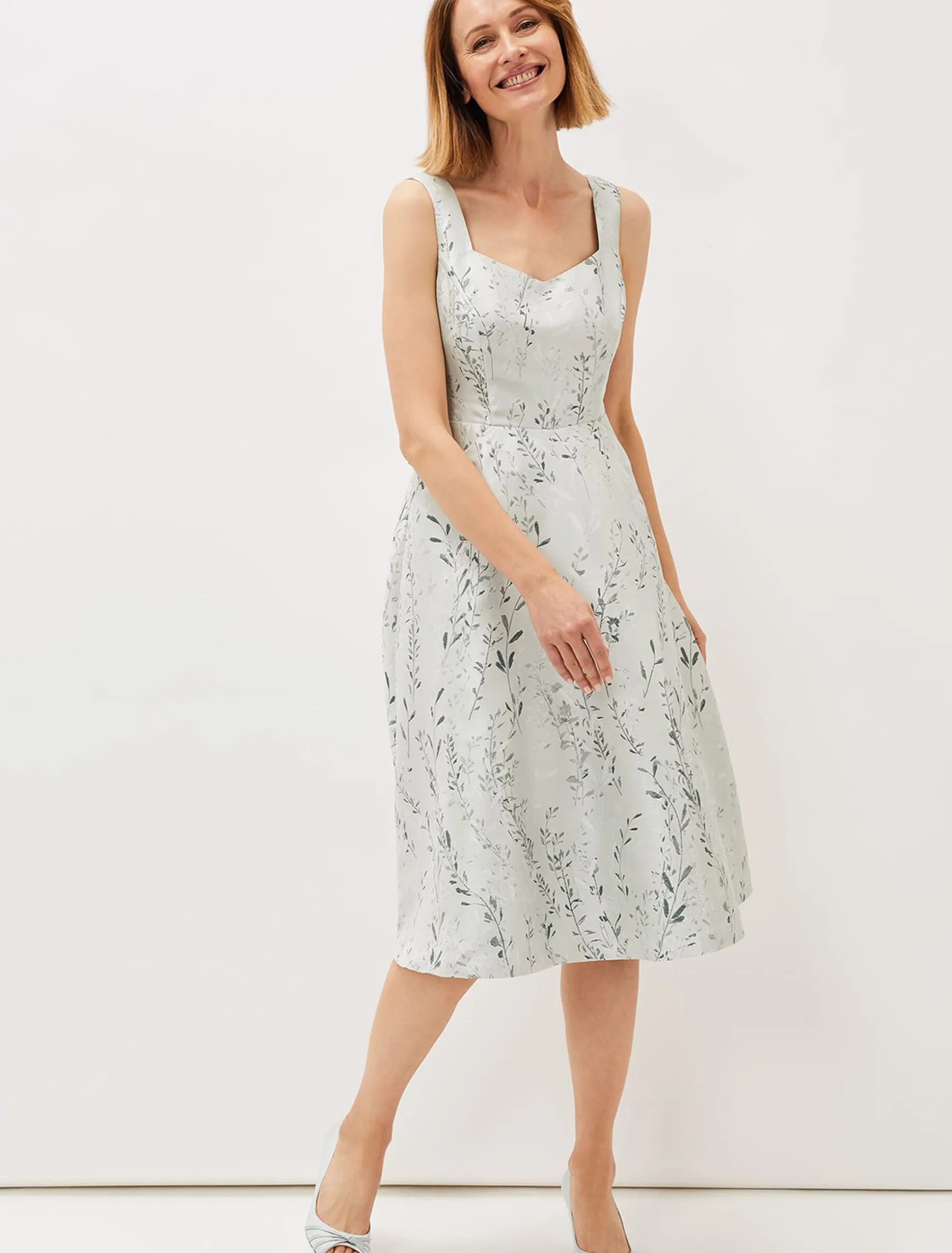 Becka Floral Jacquard Fit And Flare Dress