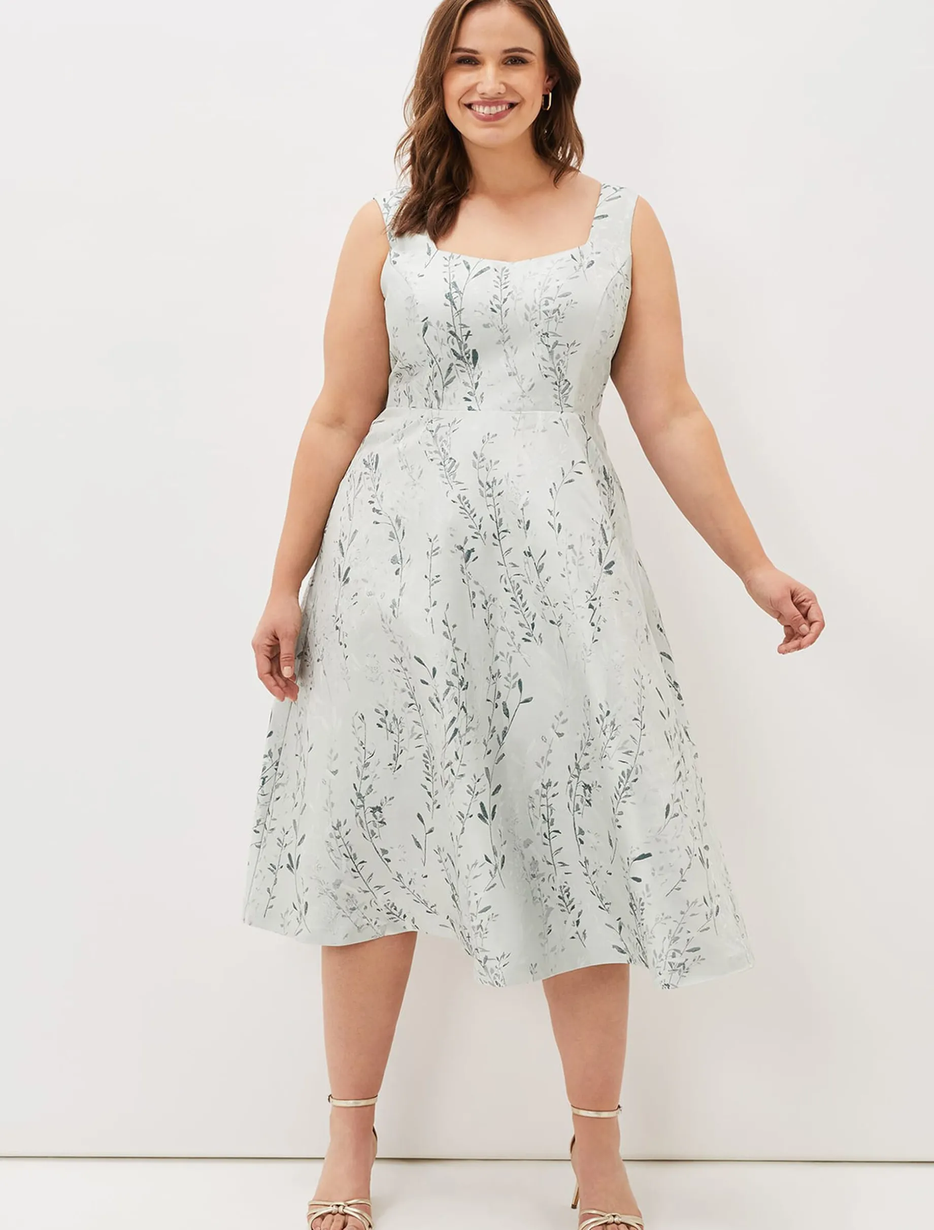 Becka Floral Jacquard Fit And Flare Dress