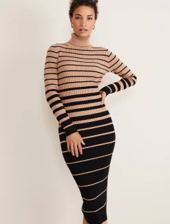 Bettie Ombre Colourblock Ribbed Dress